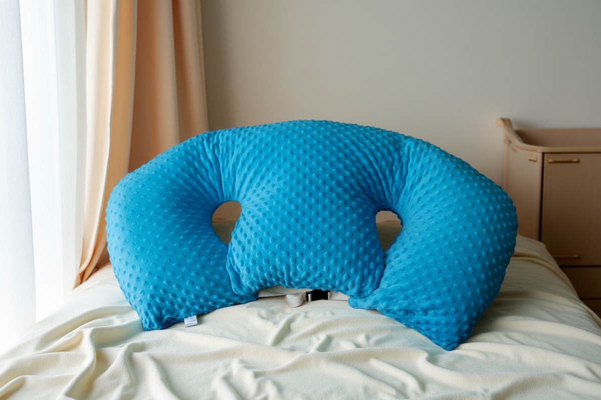 Twin Nursing Pillow – Tandem Feeding Support with Washable Cover, 96x38cm