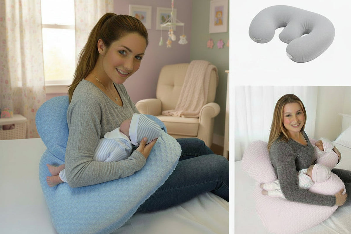Twin Nursing Pillow – Tandem Feeding Support with Washable Cover, 96x38cm