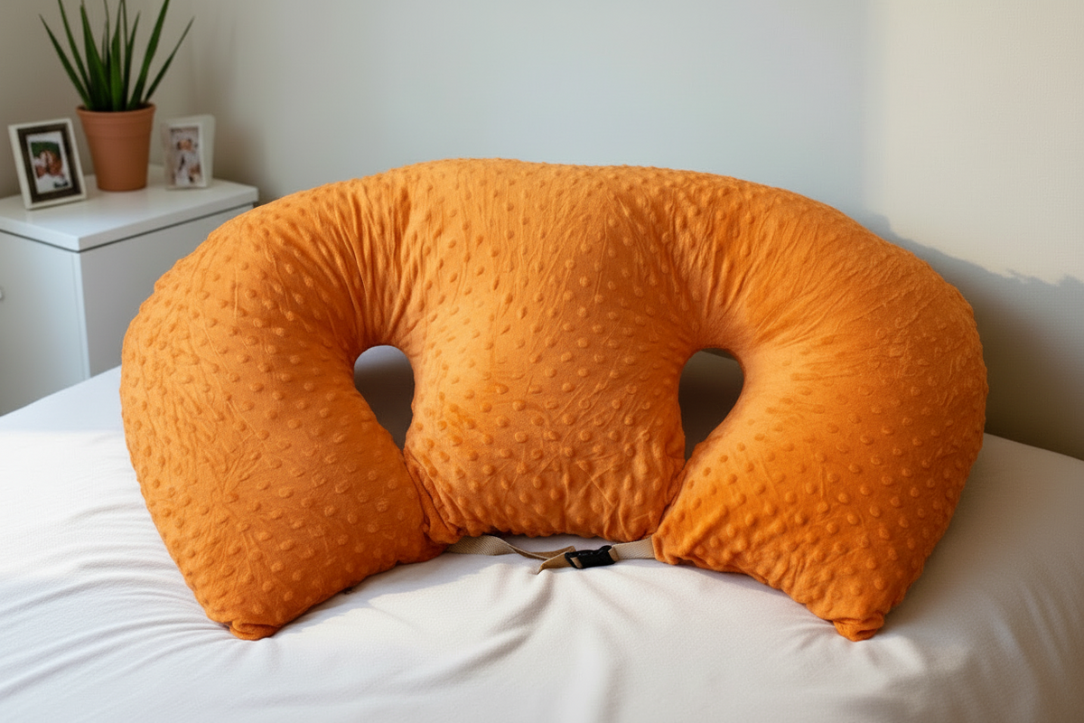 Twin Nursing Pillow – Tandem Feeding Support with Washable Cover, 96x38cm
