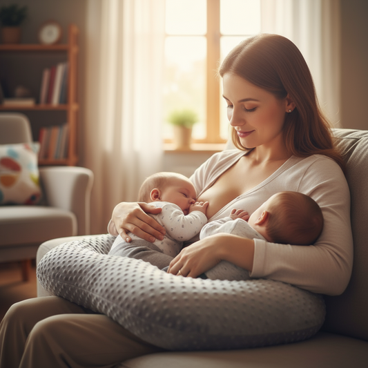 Twin Nursing Pillow – Tandem Feeding Support with Washable Cover, 96x38cm
