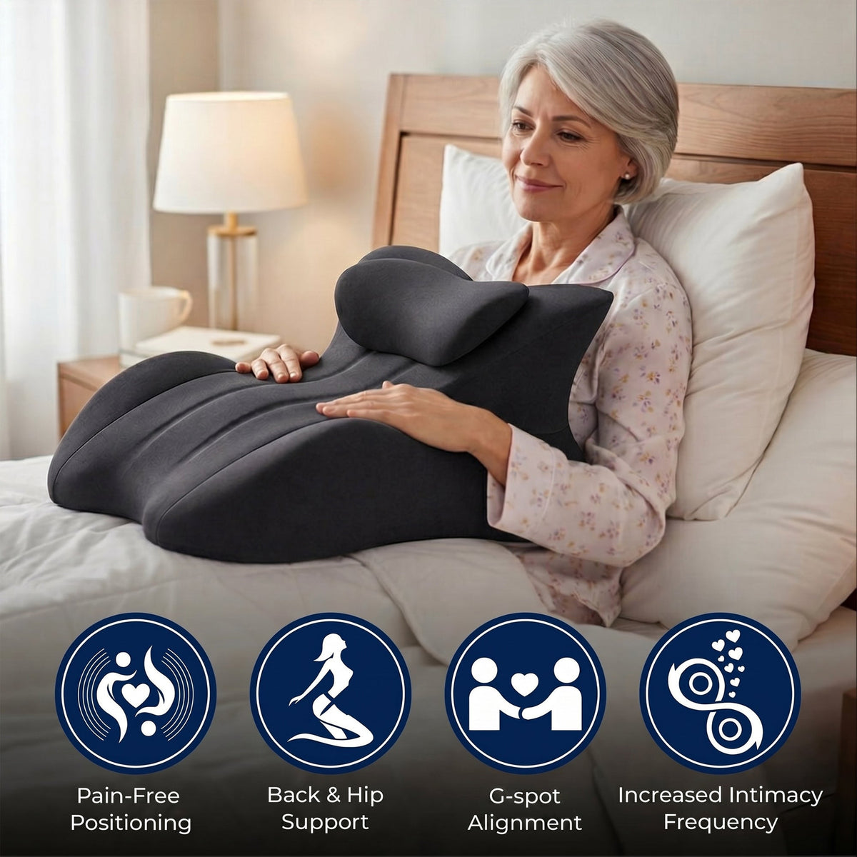 Ergonomic Intimacy Support Pillow for Comfort & Positioning
