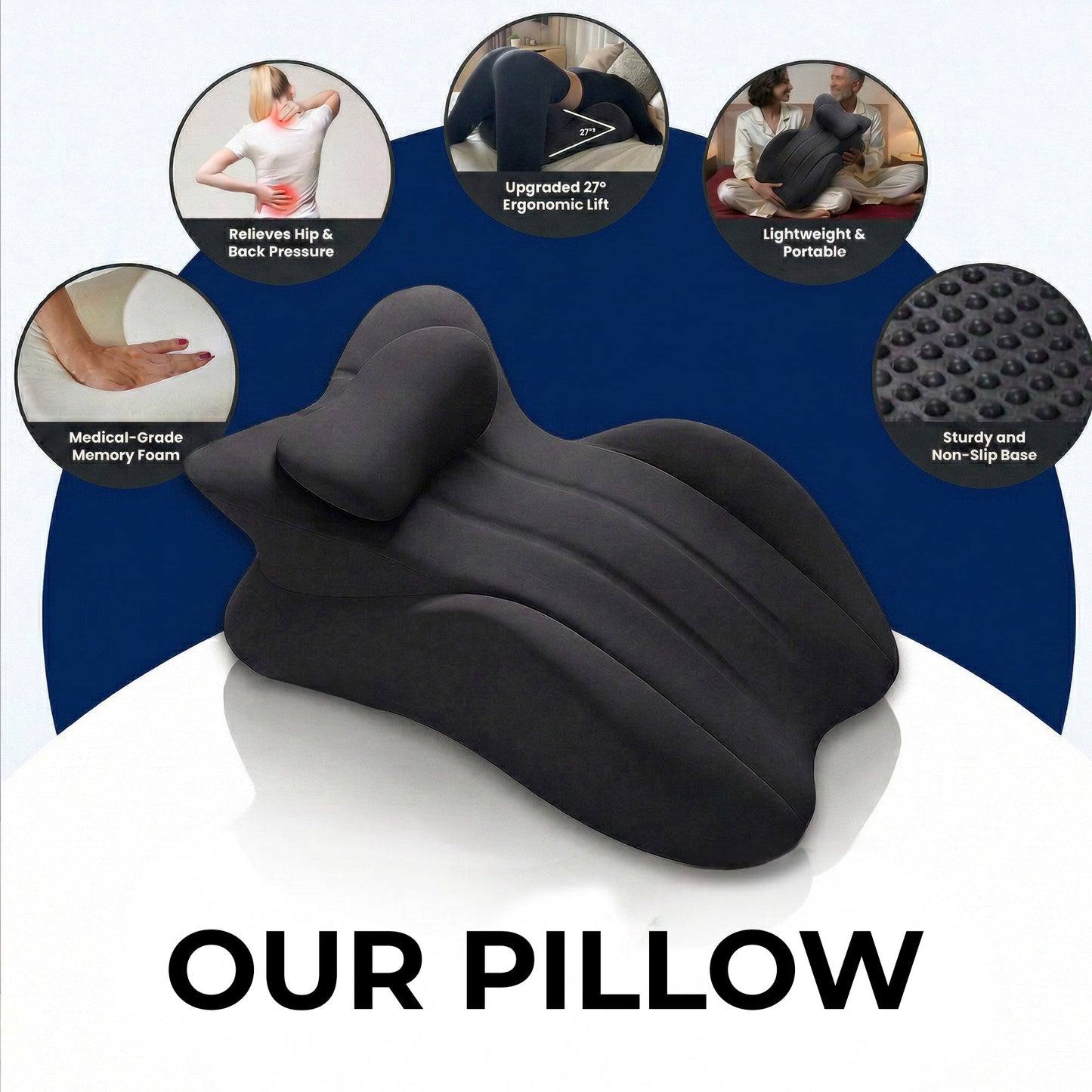 Ergonomic Intimacy Support Pillow for Comfort & Positioning