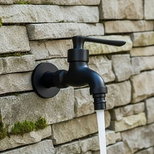Matte Black Wall-Mounted Faucet – FlowCraft Tap for Kitchen, Bathroom & Outdoor Use
