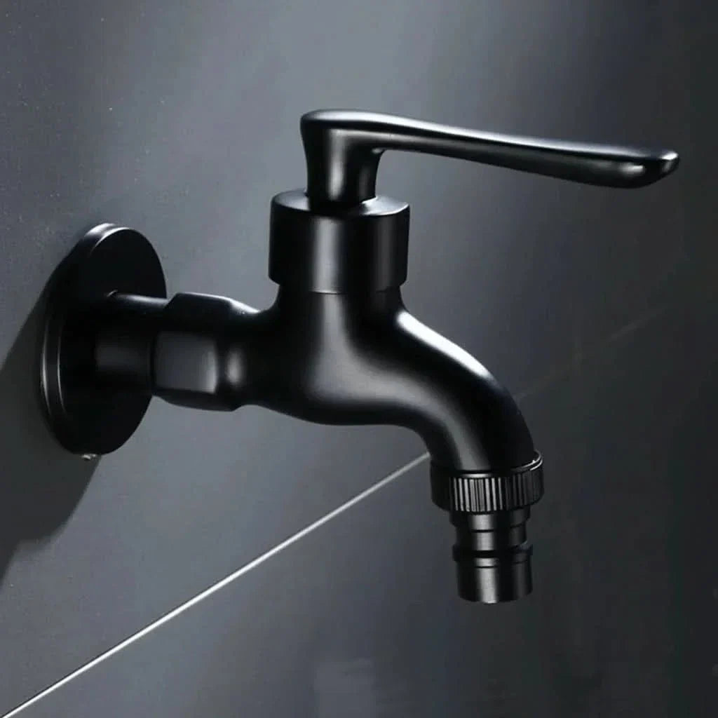 Matte Black Wall-Mounted Faucet – FlowCraft Tap for Kitchen, Bathroom & Outdoor Use