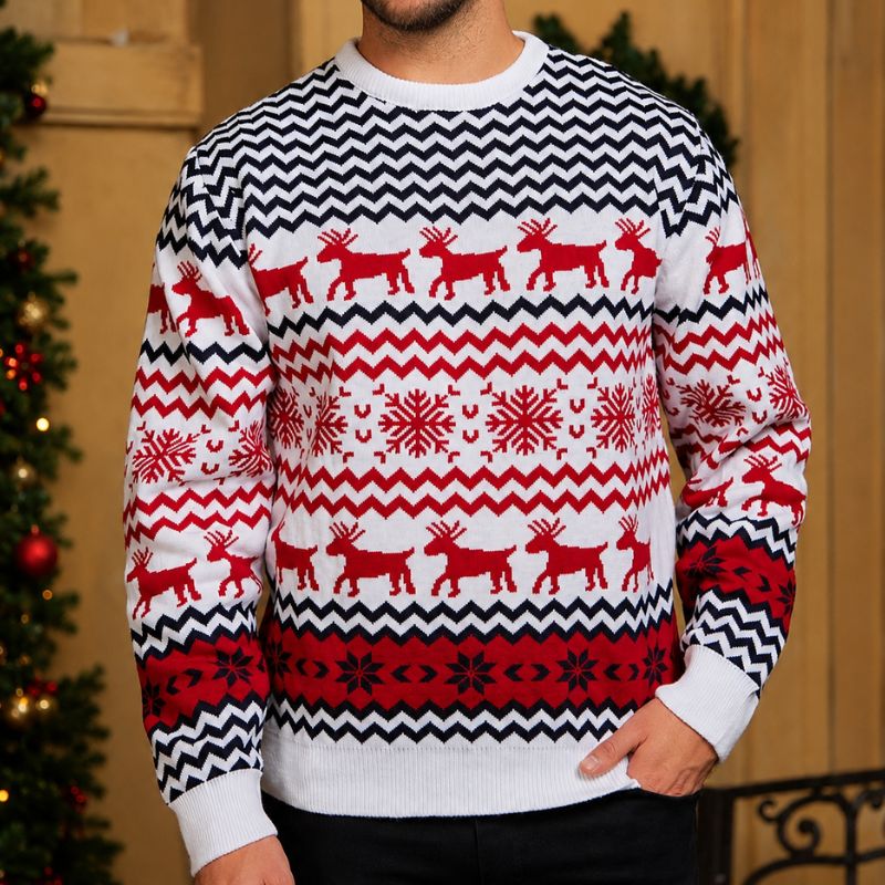 Christmas Jumper - White Snowflake Reindeer