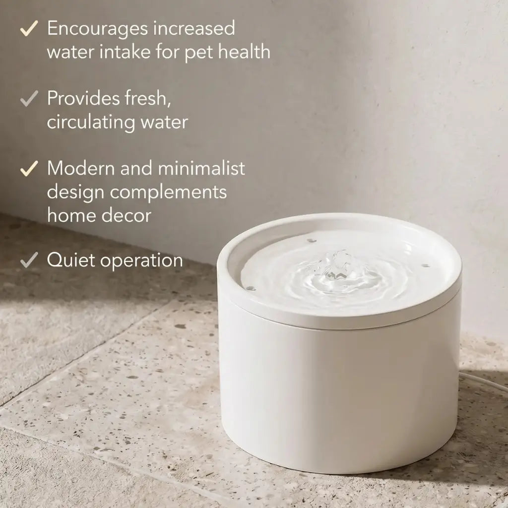 1L Ceramic Cat Water Fountain with 4-Stage Filter