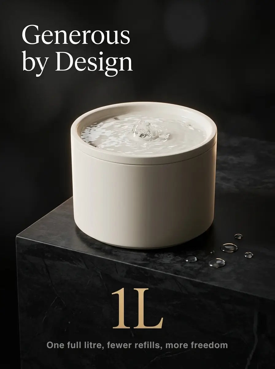 1L Ceramic Cat Water Fountain with 4-Stage Filter