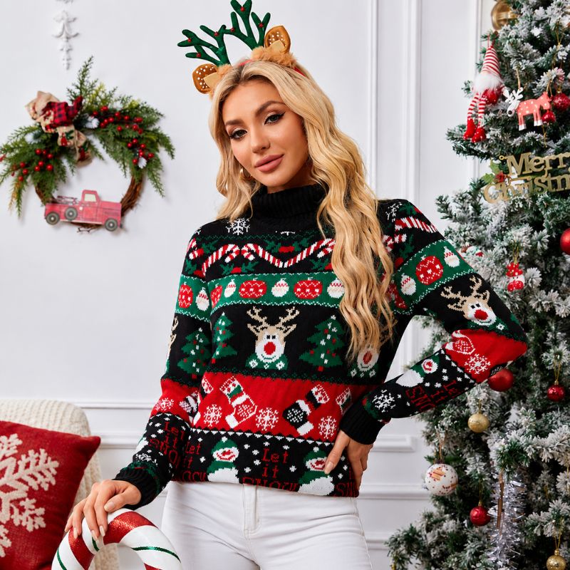 Women's Christmas Jumper - Turtleneck