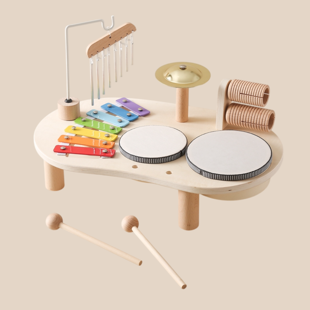 Wooden Musical Learning Table – Multi-Instrument Activity Toy for Toddlers