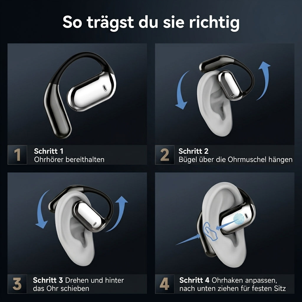 Real-Time Translation Earbuds – Open-Ear Bluetooth Translator Headphones