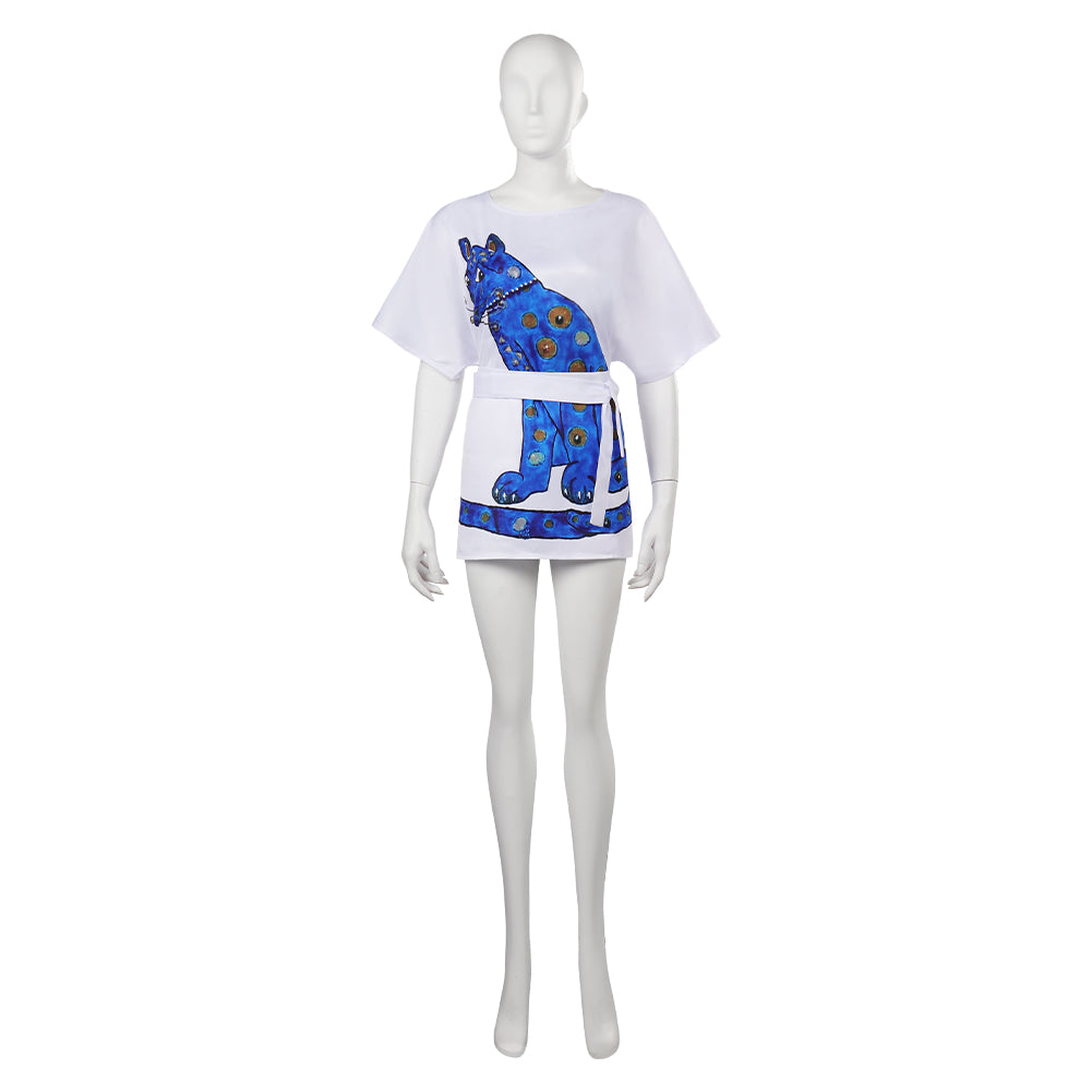 ABBA Agnetha Blue Cat Shirt Dress Halloween Costume