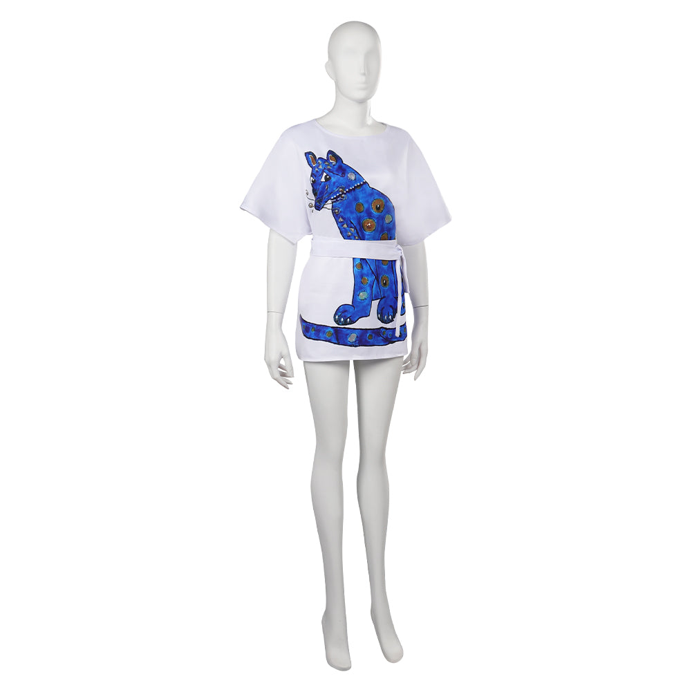 ABBA Agnetha Blue Cat Shirt Dress Halloween Costume