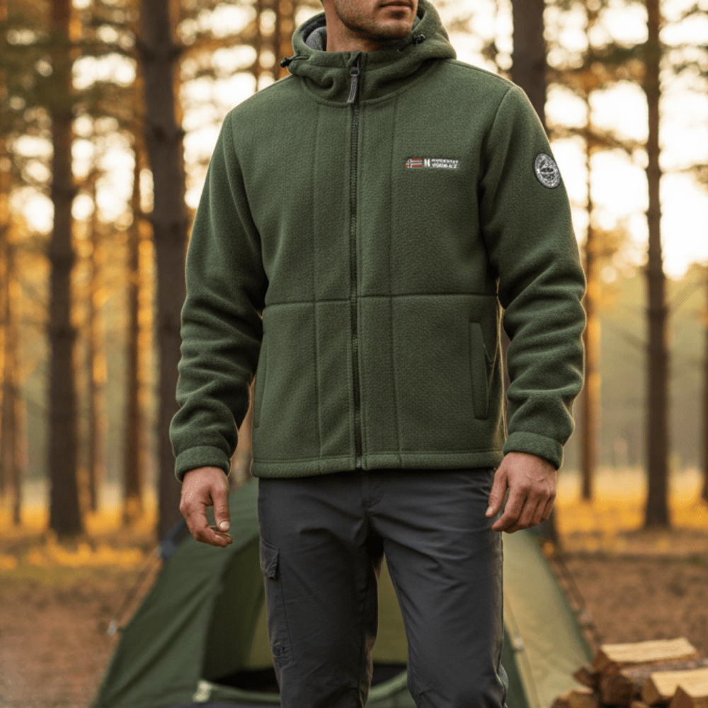 Men’s Windproof Fleece Jacket – Breathable Cold-Weather Outdoor Layer