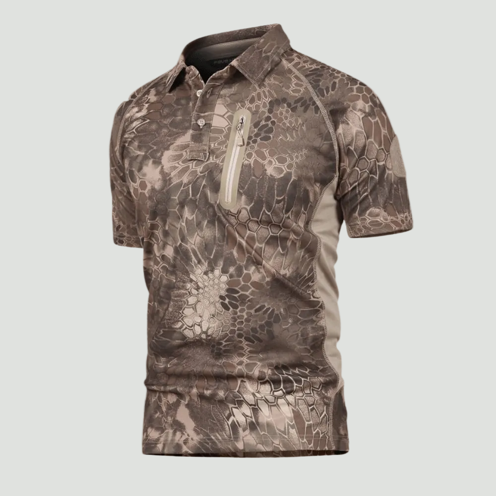 Men’s Quick-Dry Polo Shirt – Zip-Pocket Hiking & Outdoor Top