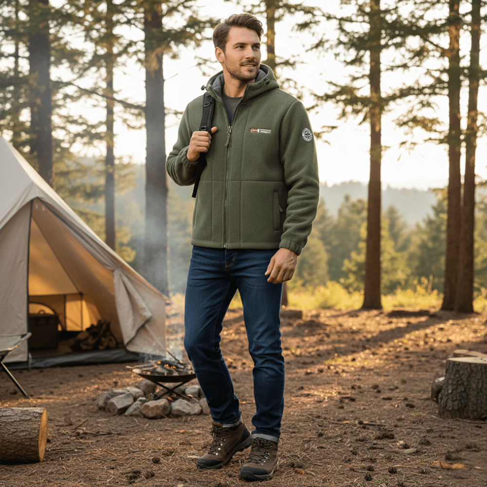 Men’s Windproof Fleece Jacket – Breathable Cold-Weather Outdoor Layer
