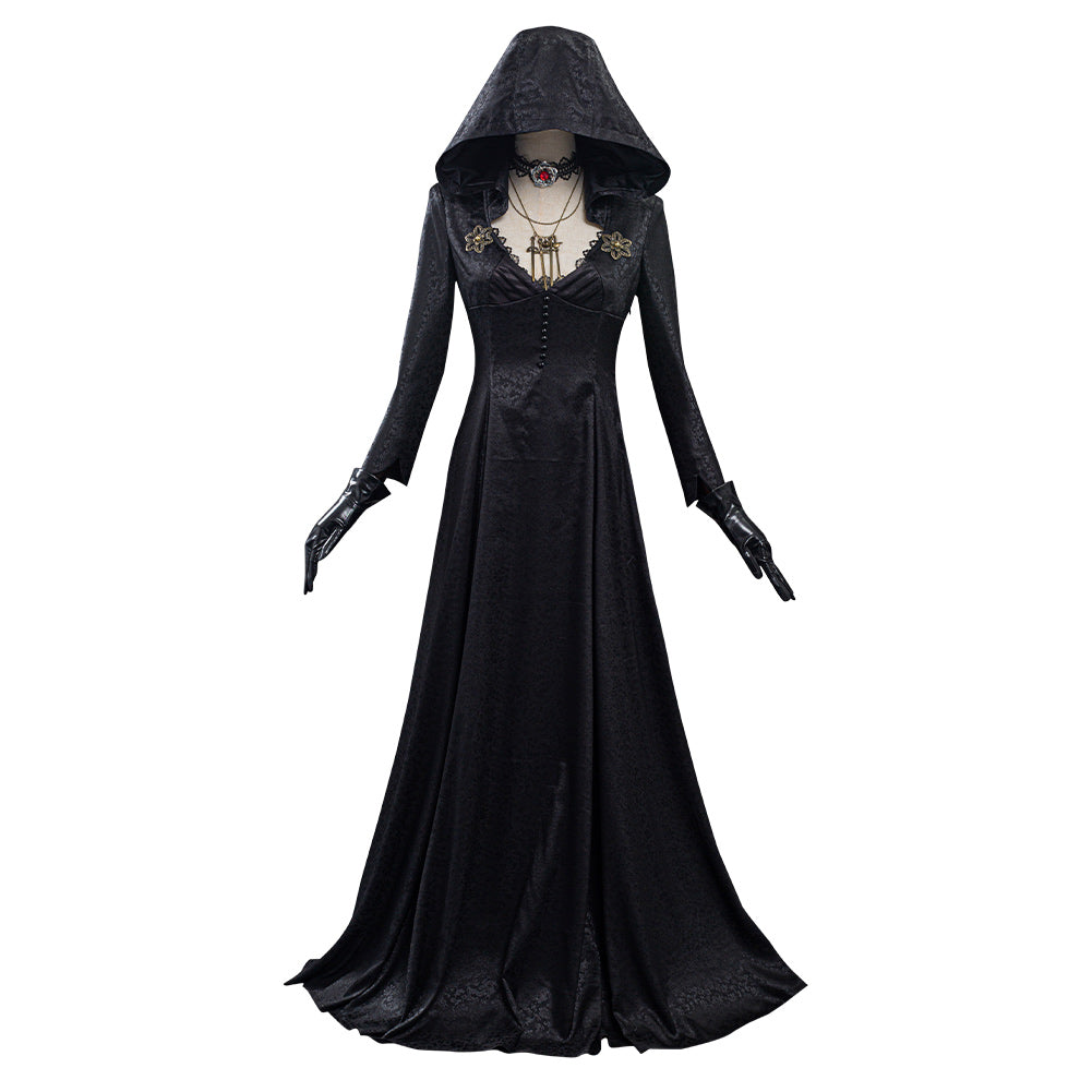 Resident Evil Village Lady Bela Dimitrescu Daughters Black Dress Vampire Halloween Costume