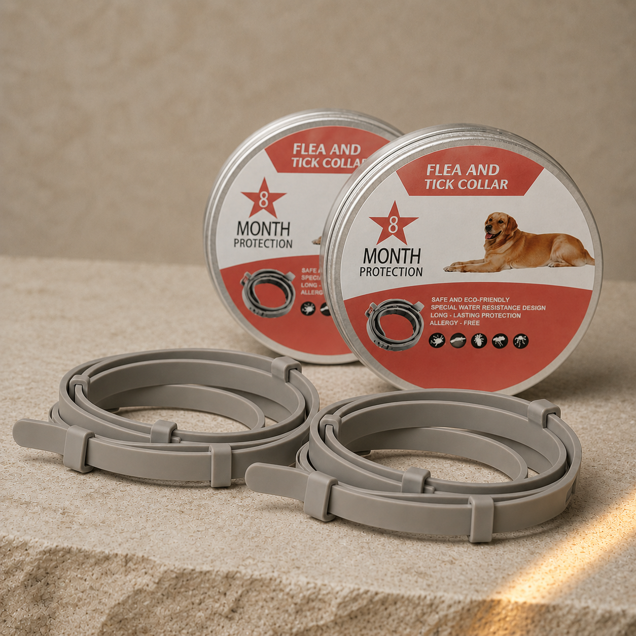 Anti-Tick Collar for Dogs – Adjustable Water-Resistant Pet Collar