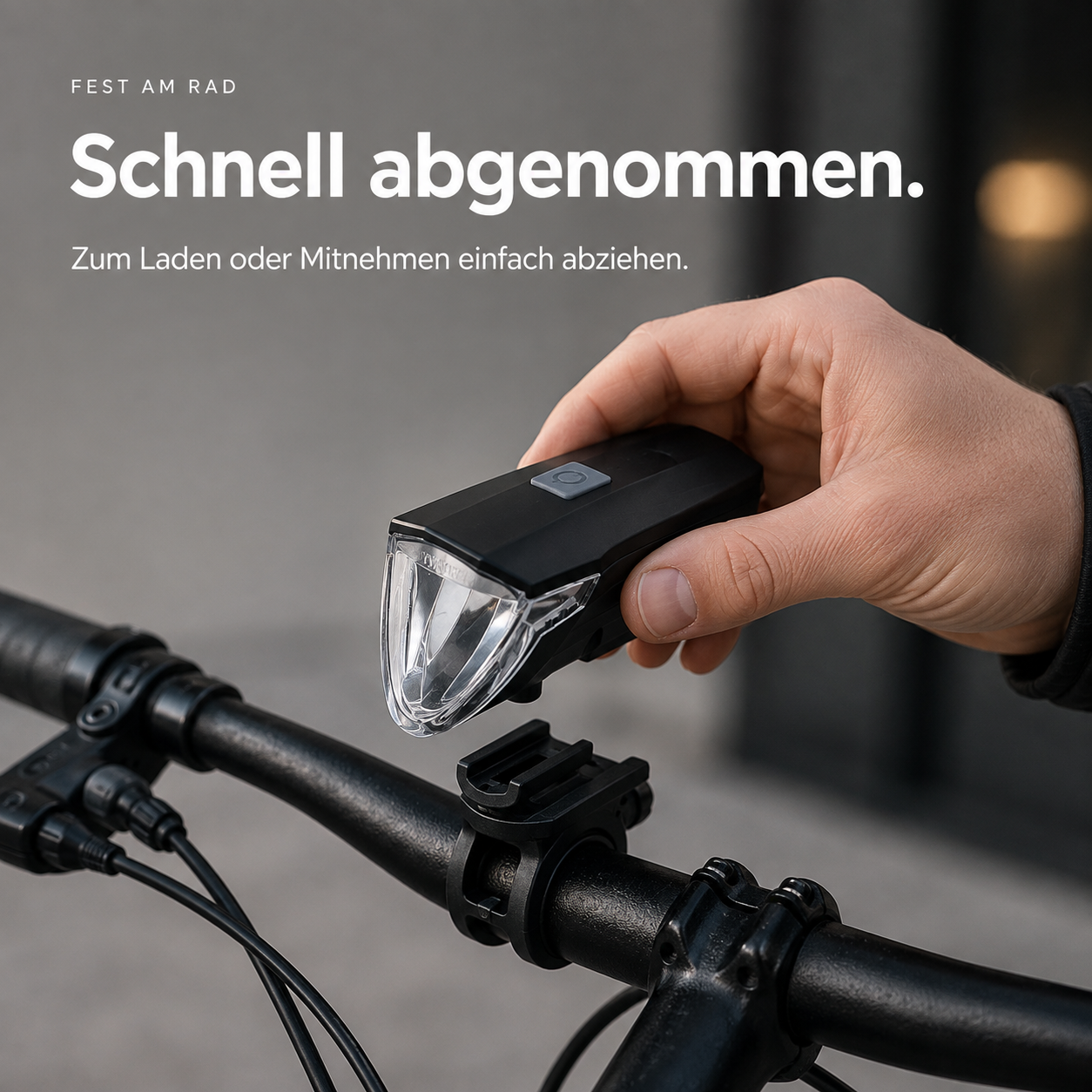 Rechargeable Bicycle Front Light – 60 Lux Automatic Bike Light