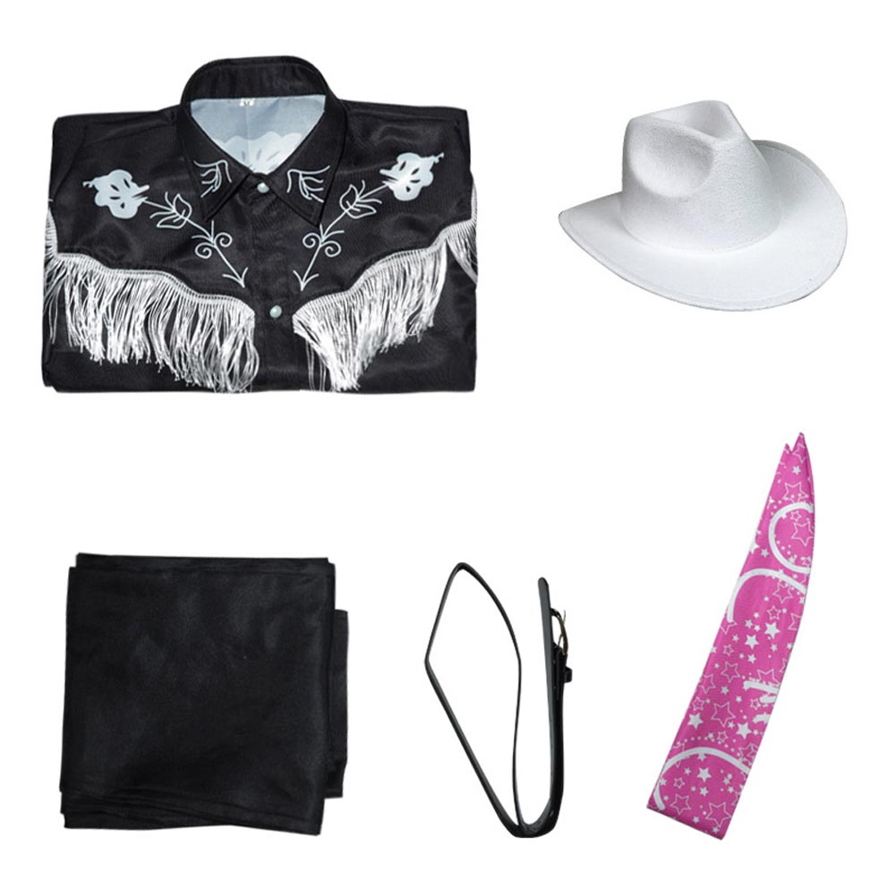 2023 Barbie Ken Western Cowboy Black Halloween Costume