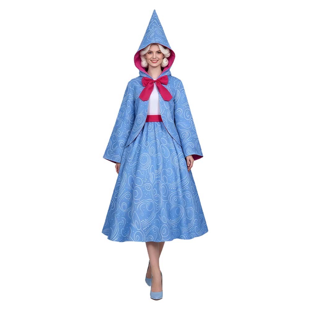 Cinderella Fairy Godmother Blue Dress Set Halloween Costume