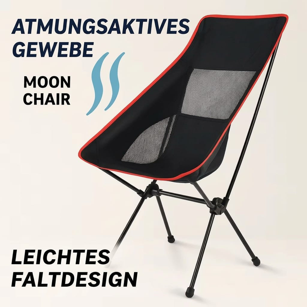 High-Back Camping Chair – Portable Folding Outdoor Seat