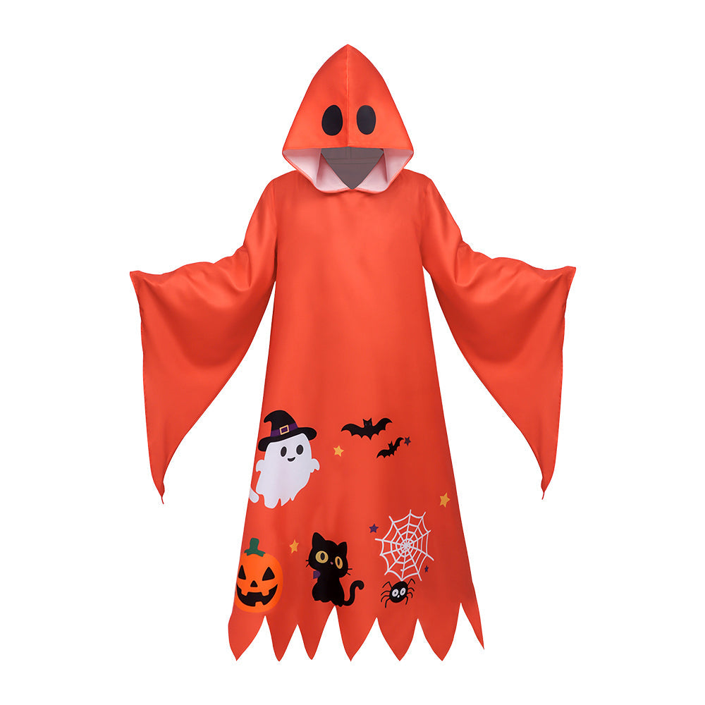 Pumpkin Orange Hooded Robe Halloween Costume