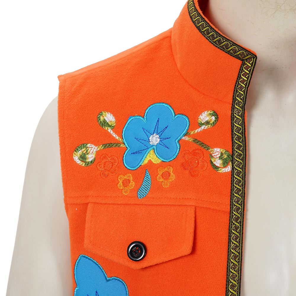 Descendants: Wicked Wonderland (2026) Luis Madrigal Embroidered Orange Vest Halloween Costume
