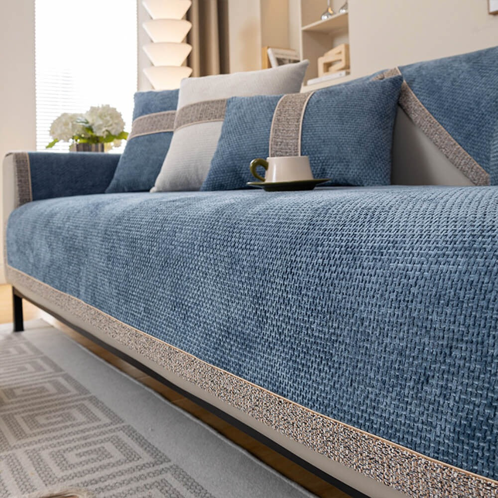 All-Season Chenille Sofa Cover with Anti-Slip Backing