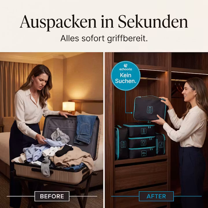 Compression Packing Cubes – Travel Suitcase Organizer Set