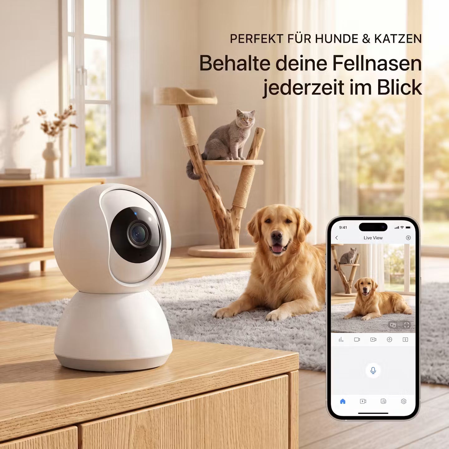 Smart Wi-Fi Pet Camera – Night Vision, Motion Detection & App Control