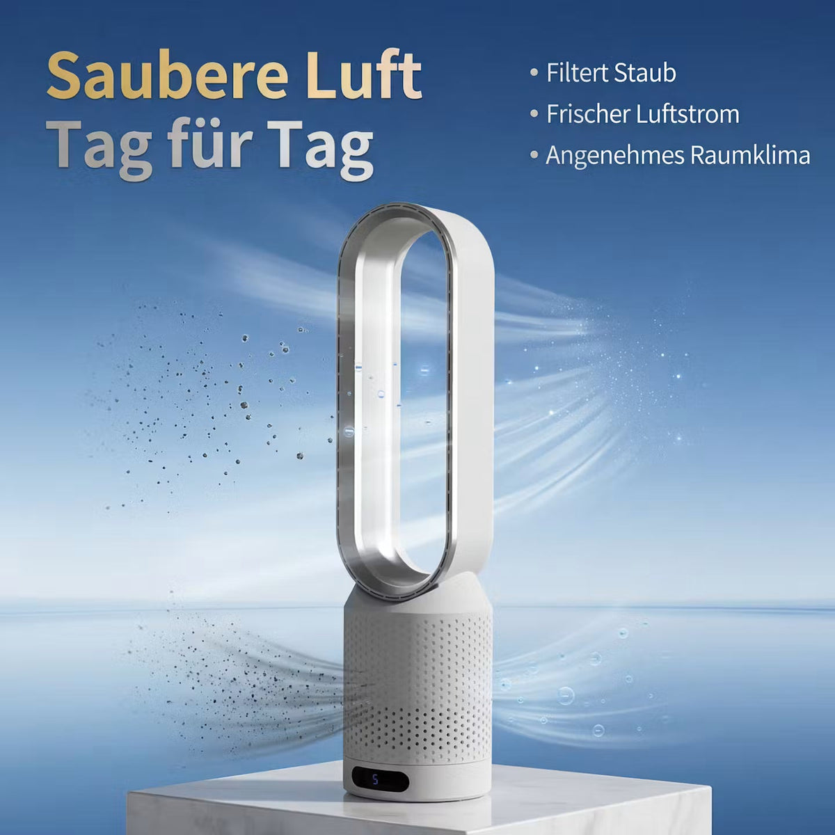 2-in-1 Heating & Cooling Tower Fan – Bladeless Indoor Climate Fan