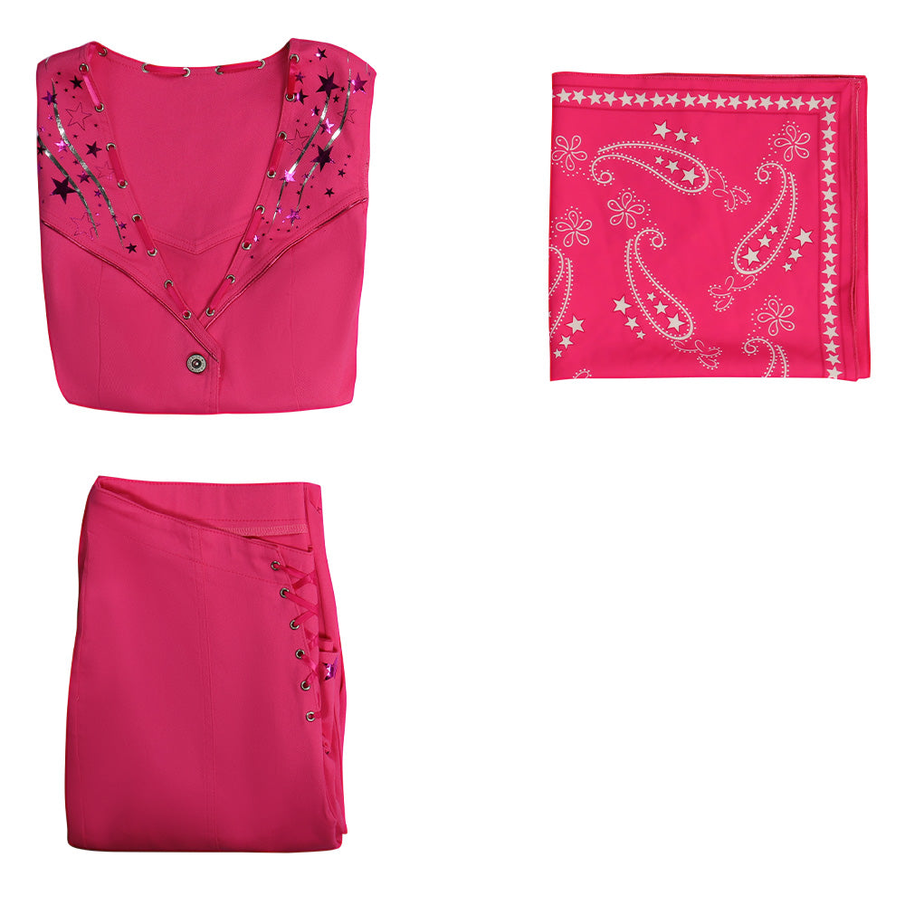 Barbie 2023 Margot Robbie Barbie Pink Western Cowboy Halloween Costume