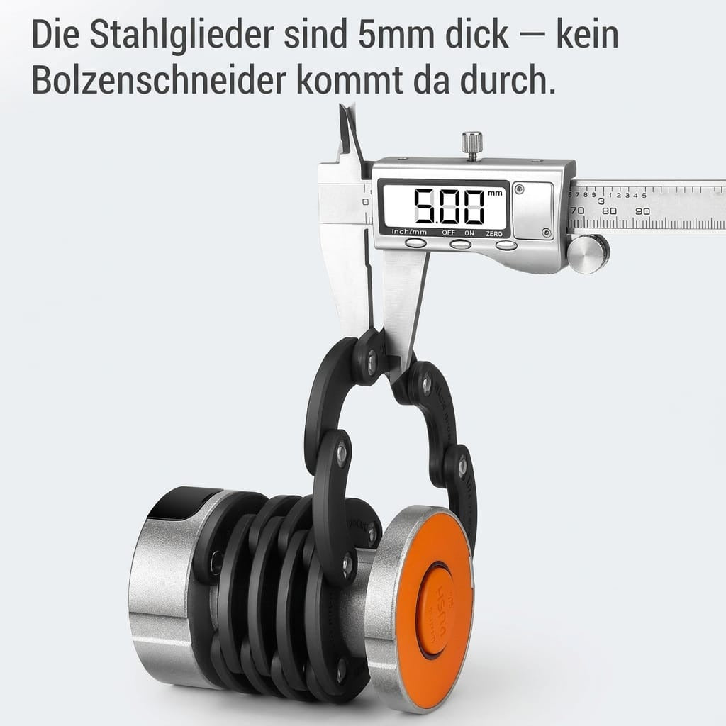 Compact Folding Bike Lock – Hardened Steel with Frame Holder
