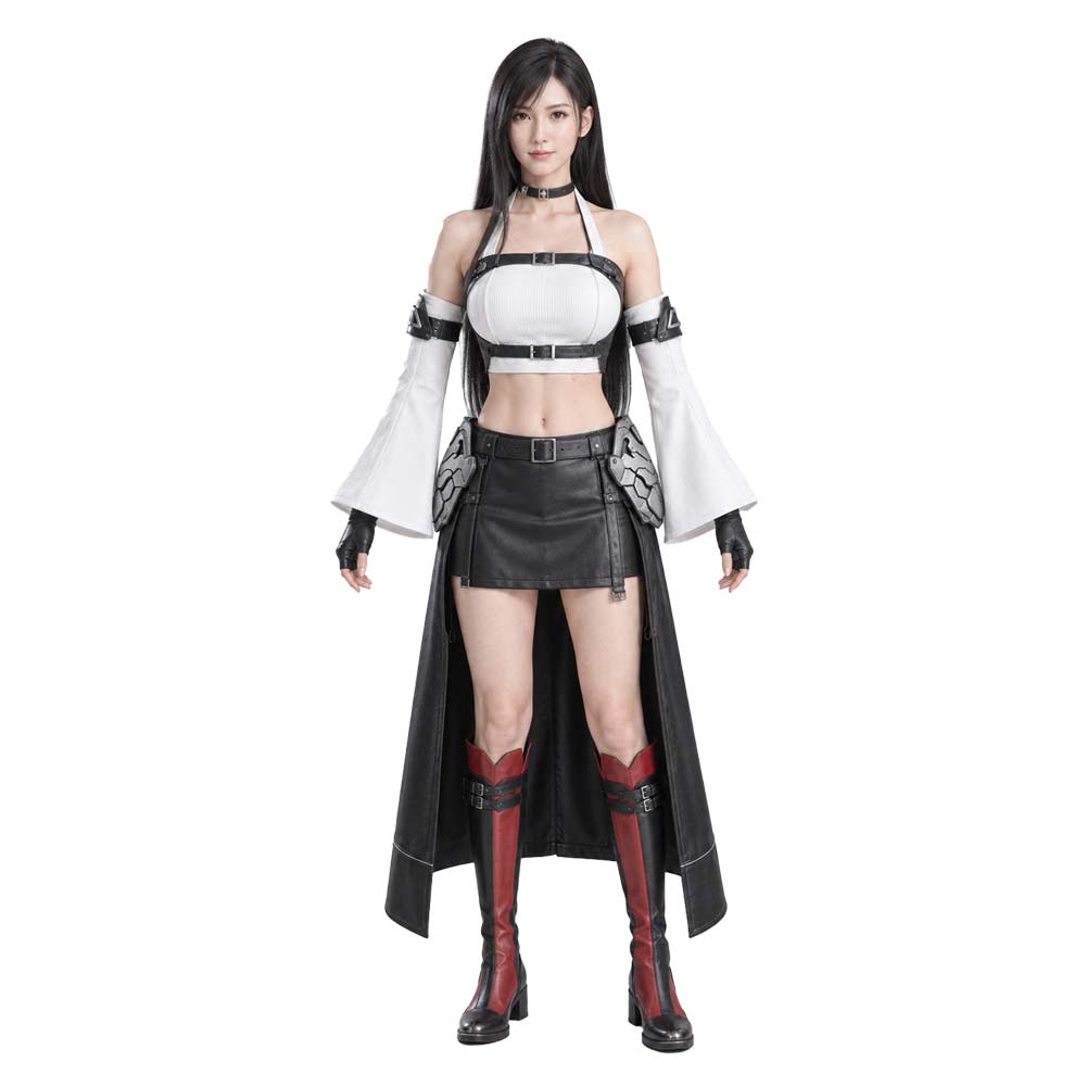 Final Fantasy VII Revelation (2027) Tifa Lockhart White Black Set Halloween Costume