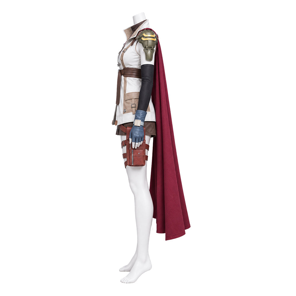 Final Fantasy XIII Lightning Claire Farron White Red Set Halloween Costume