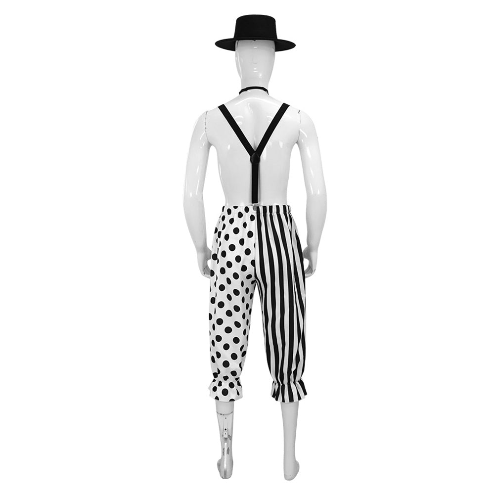 Mime Silent Clown Black White Set Halloween Costume