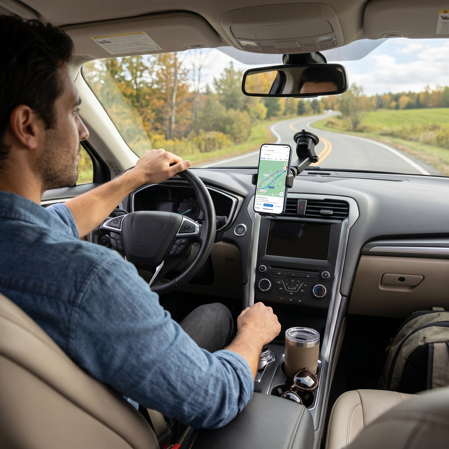 Car Phone Holder – 360° Adjustable Suction Mount