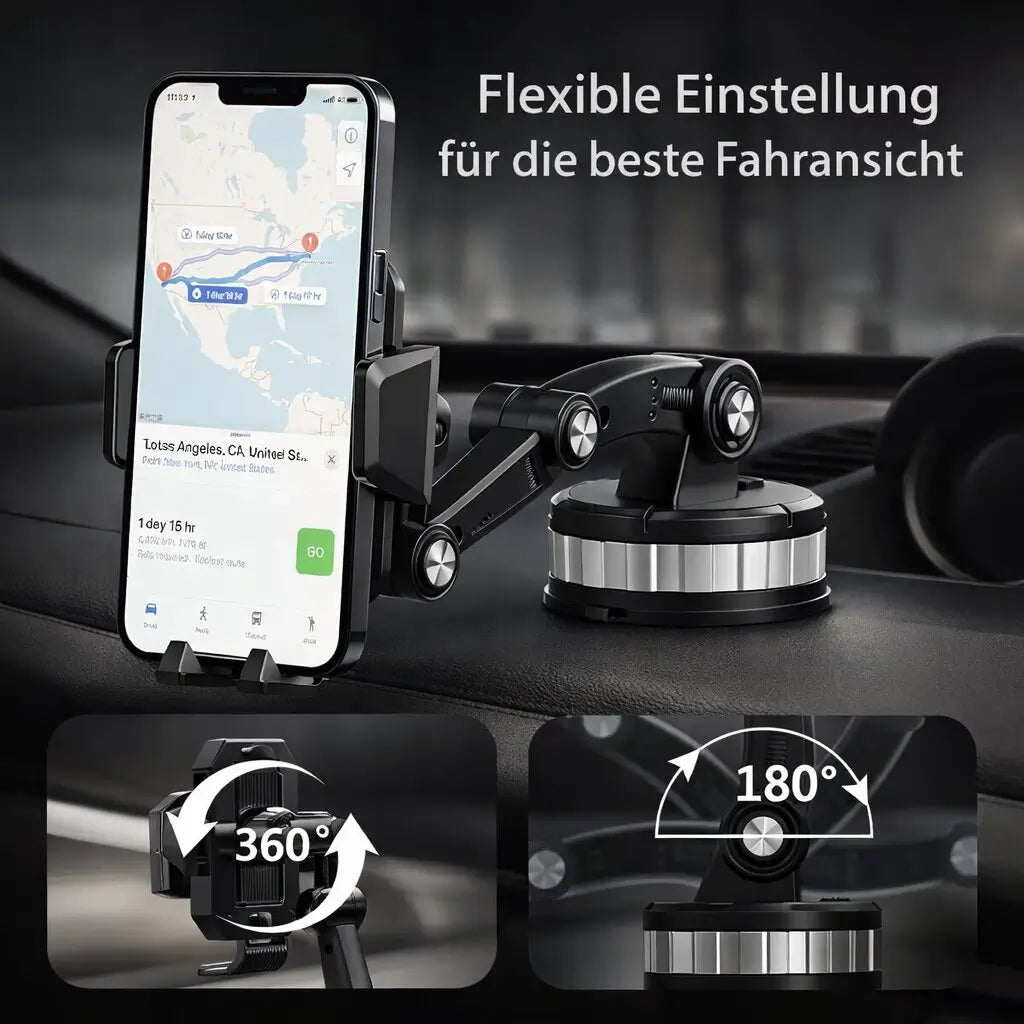 Car Phone Holder – 360° Suction Mount for Windscreen & Dashboard
