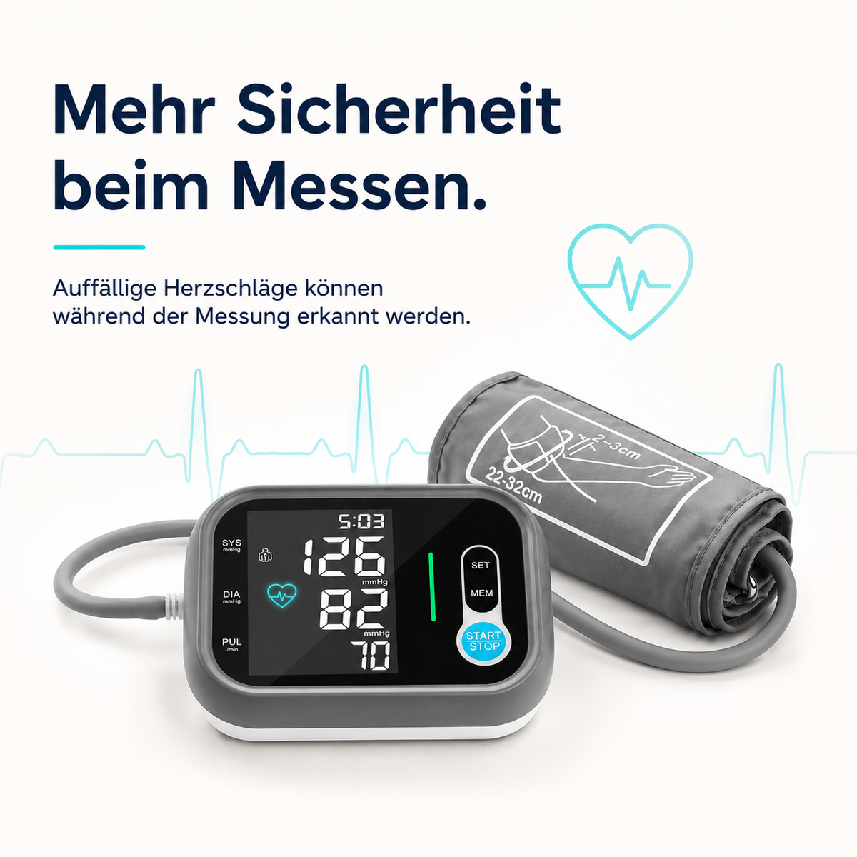 Upper Arm Blood Pressure Monitor – Large LCD & Dual User Memory