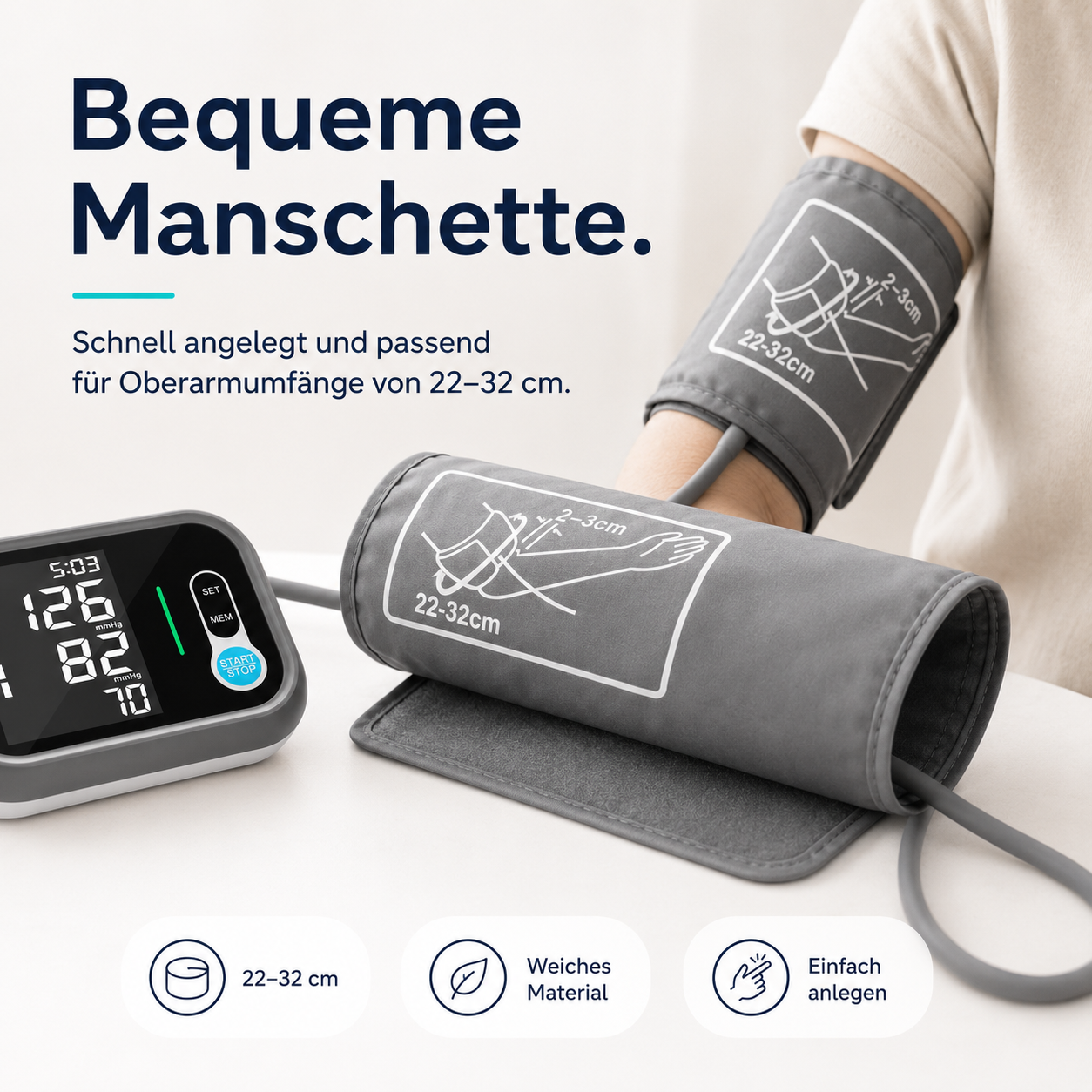 Upper Arm Blood Pressure Monitor – Large LCD & Dual User Memory