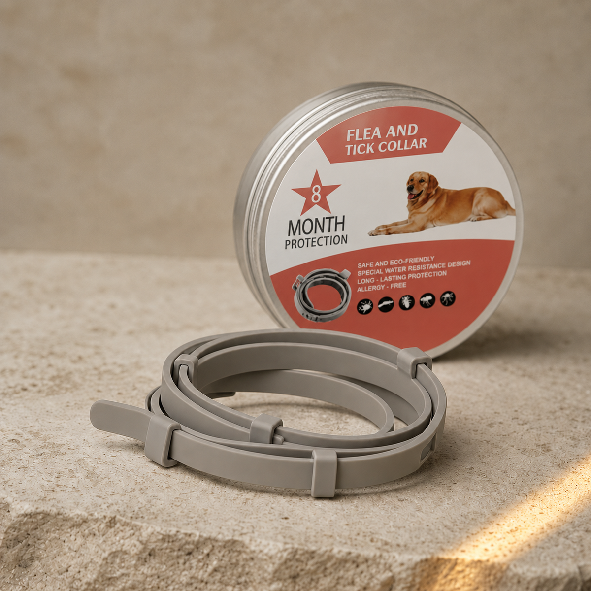 Anti-Tick Collar for Dogs – Adjustable Water-Resistant Pet Collar