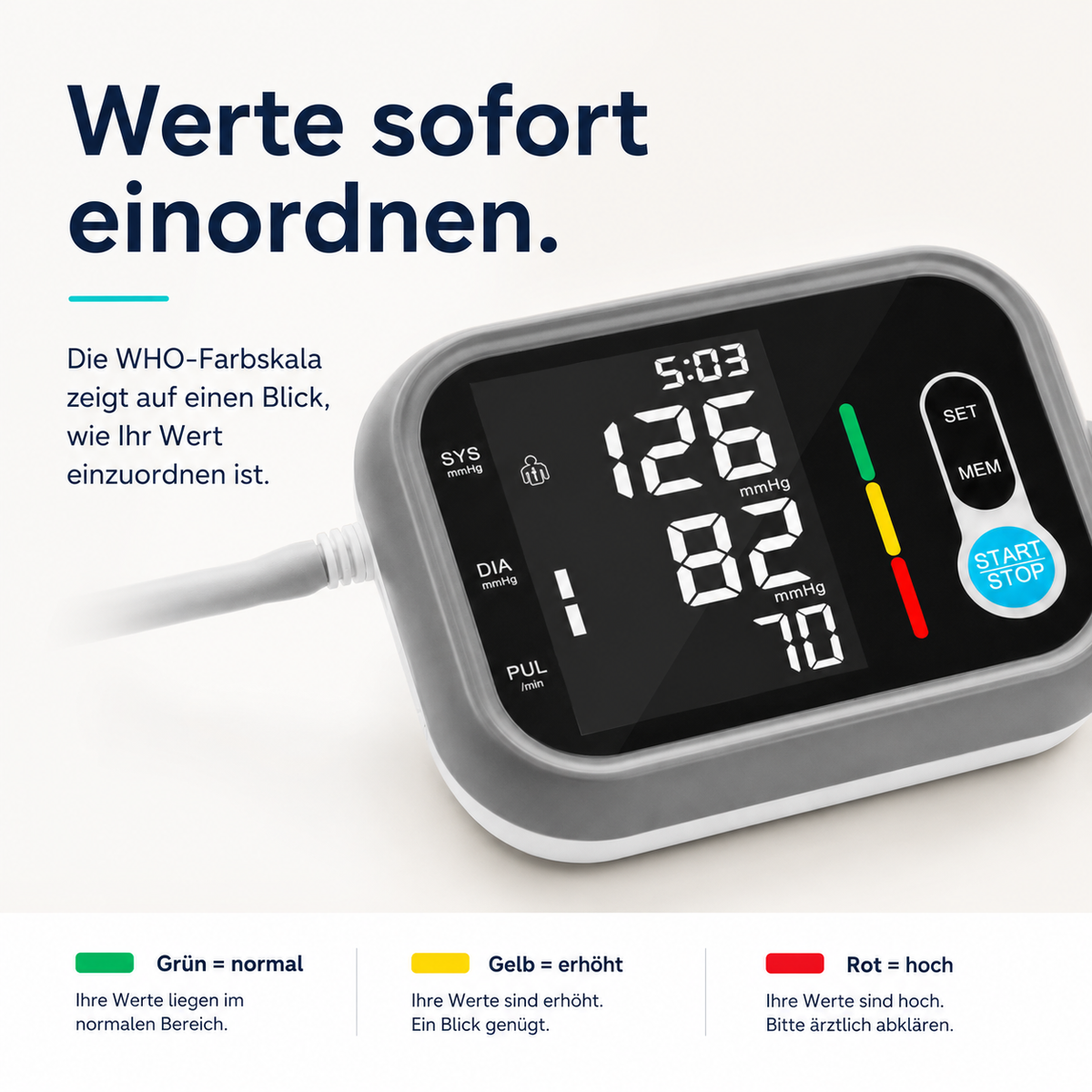 Upper Arm Blood Pressure Monitor – Large LCD & Dual User Memory