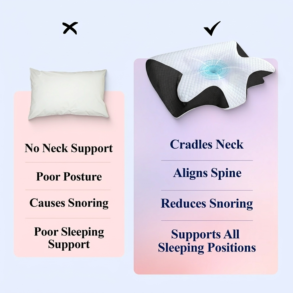 Butterfly Memory Foam Cervical Pillow for Neck & Shoulder Support