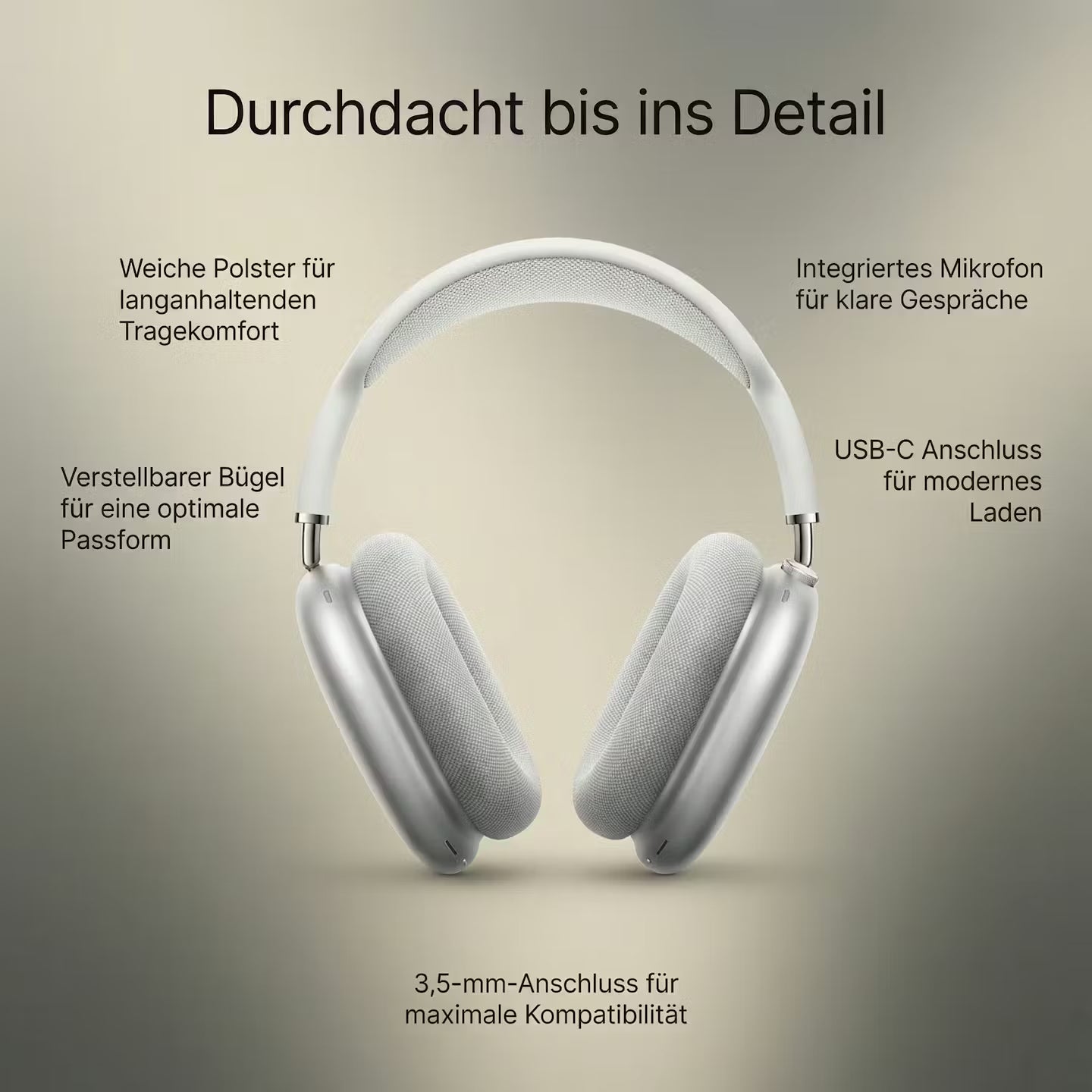 Wireless Over-Ear Bluetooth Headphones – Cushioned Rechargeable Headset