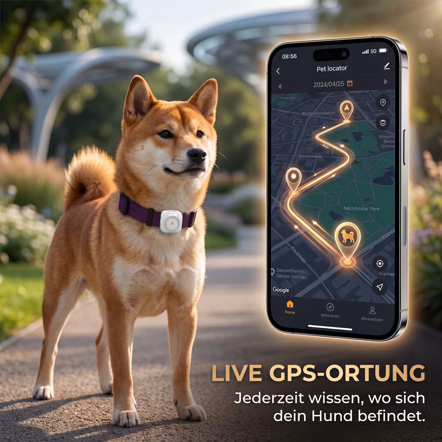 GPS Pet Tracker Collar – Real-Time Location for Dogs & Cats