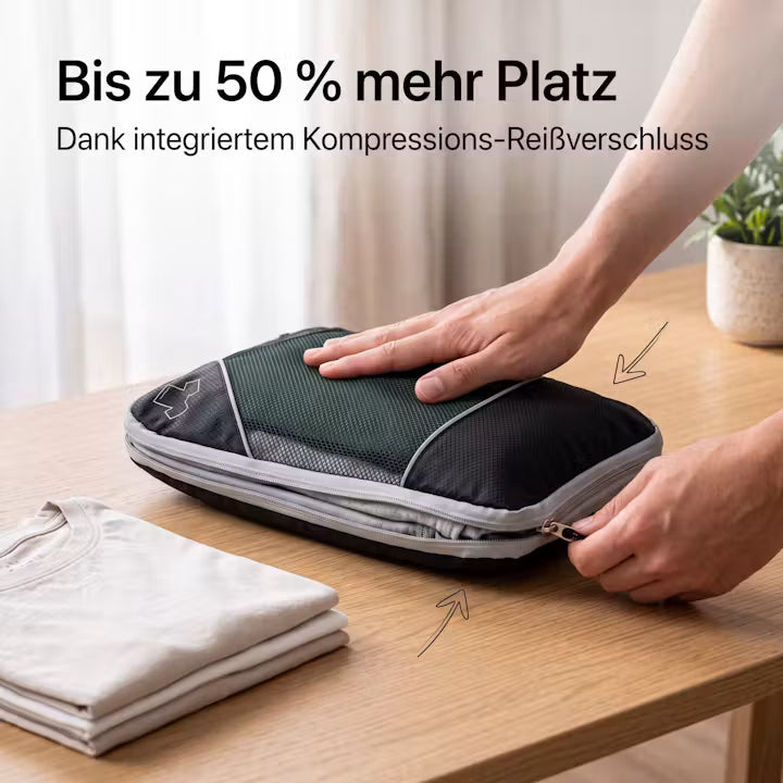 Compression Packing Cubes – Travel Suitcase Organizer Set
