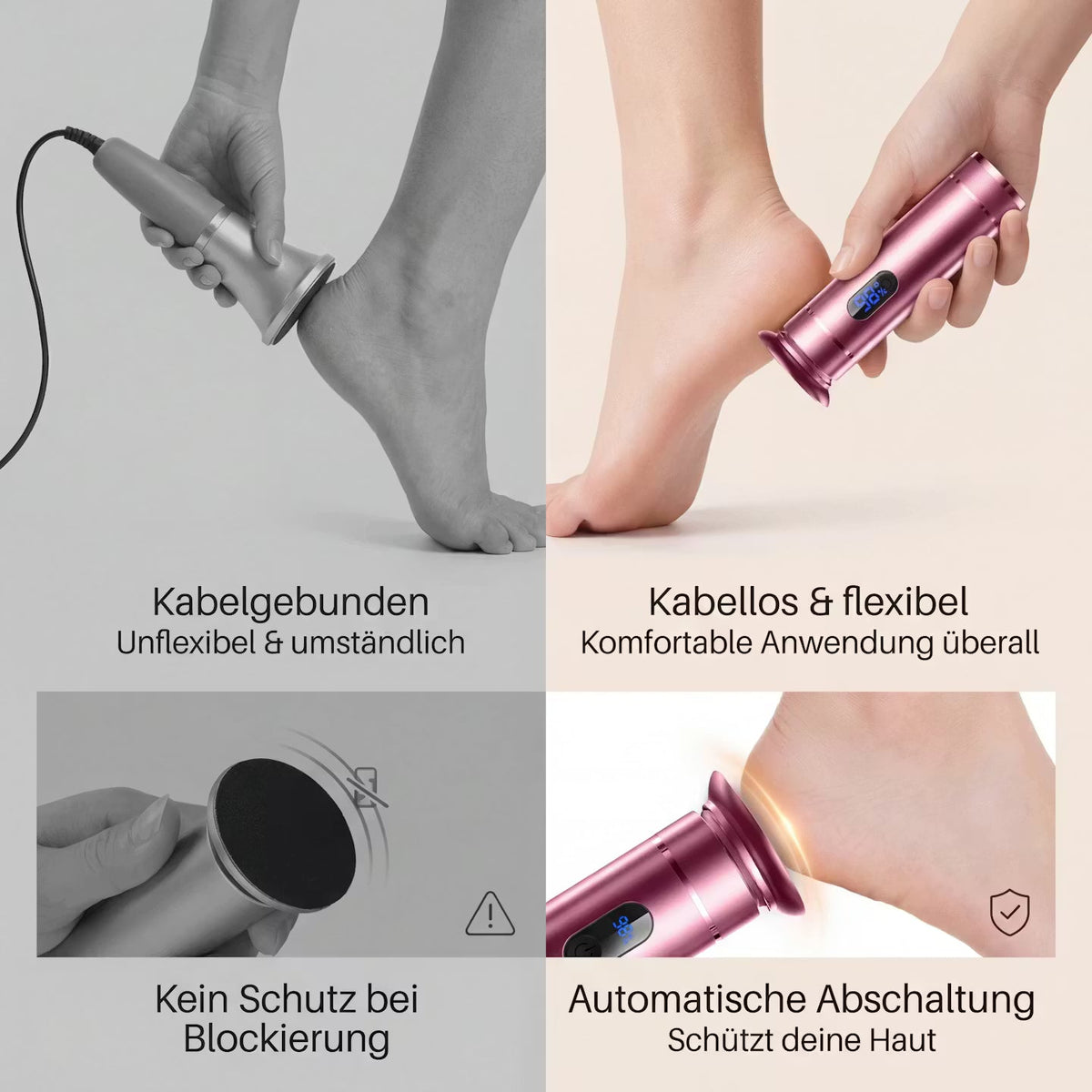 Electric Foot Callus Remover – Rechargeable Pedicure Tool with Replaceable Heads