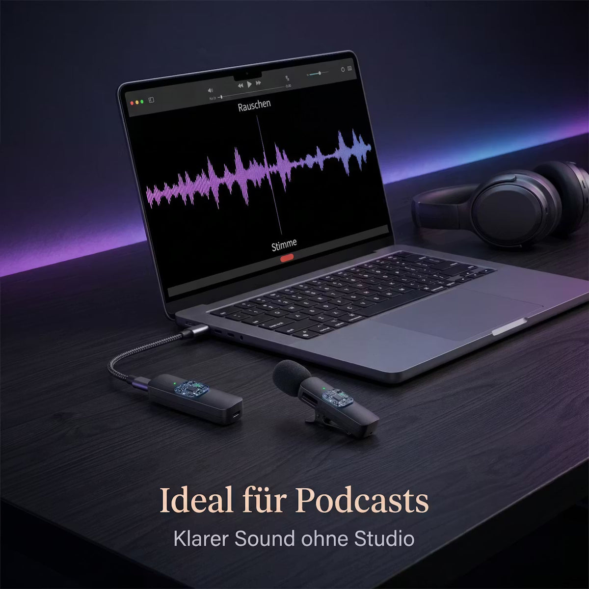 Wireless Clip-On Lavalier Microphone – Noise-Reducing Mini Mic for Smartphones & Laptops