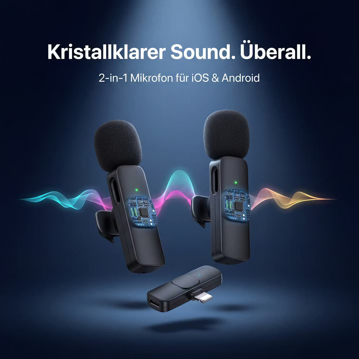 Wireless Clip-On Lavalier Microphone – Noise-Reducing Mini Mic for Smartphones & Laptops