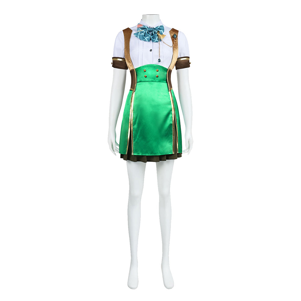 Isekai: Slow Life Female Mushroom Green Skirt Set Halloween Costume